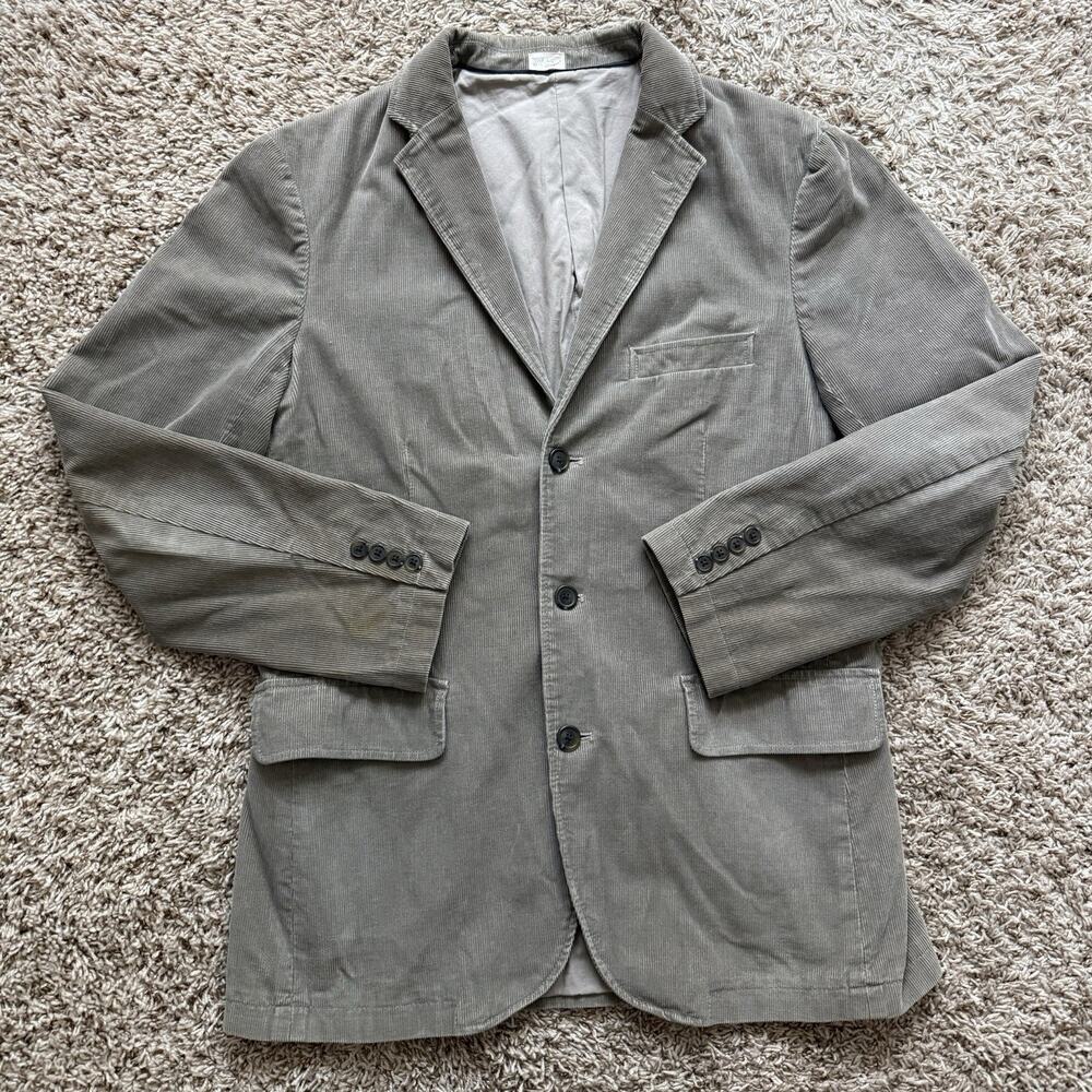 J. Crew Grey Corduroy Sport Blazer Suit Jacket 100% Cotton Men’s Size M / 40R